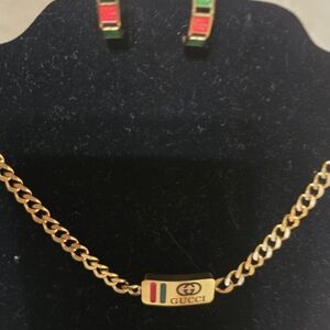 Gucci Gold Necklace and Earring Set